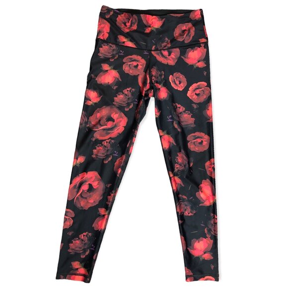 Victoria Secret VS Victoria Sport High Rise Black Floral 7/8 Workout Leggings - Picture 3 of 9
